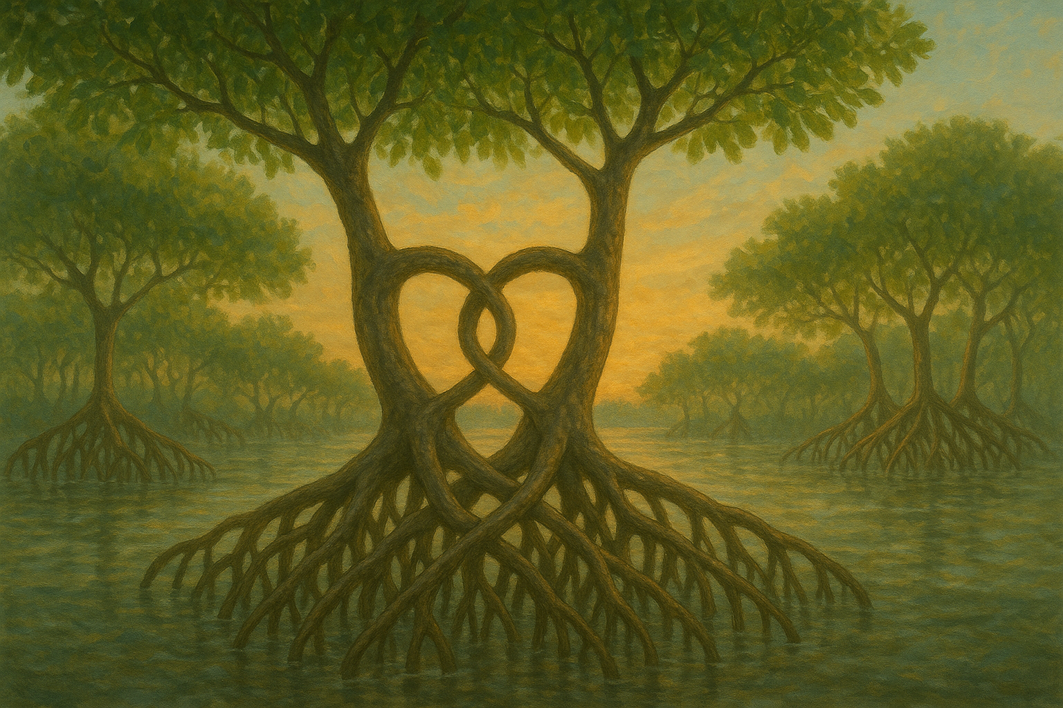 Mangrove roots symbolizing collective strength